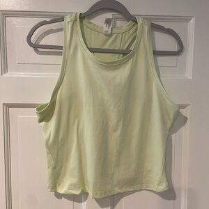 Yogalicious Lime Green Cropped Racerback Tank Size Large